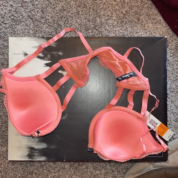 Sam Edelman strappy lace T-shirt bra color shell pink - Picture 3 of 4